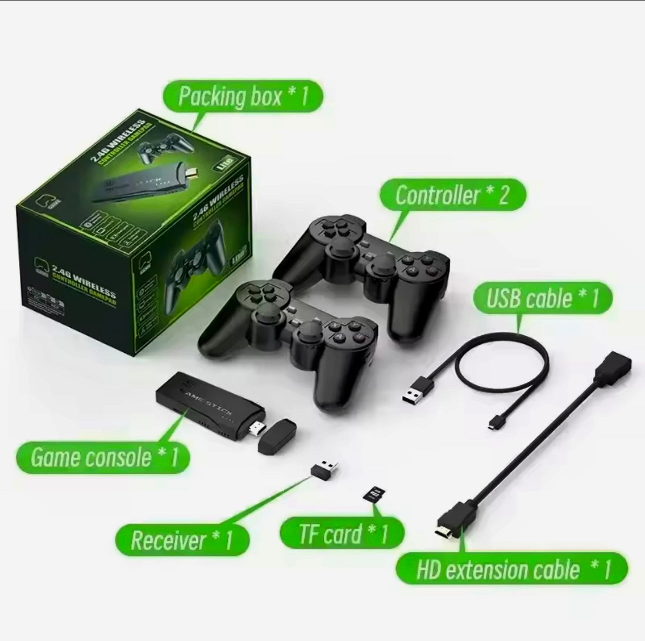The Game Stick Retro Games Console – 13,453 Classic Games – Plug & Play HDMI Mini Console with 2 Wireless Controllers